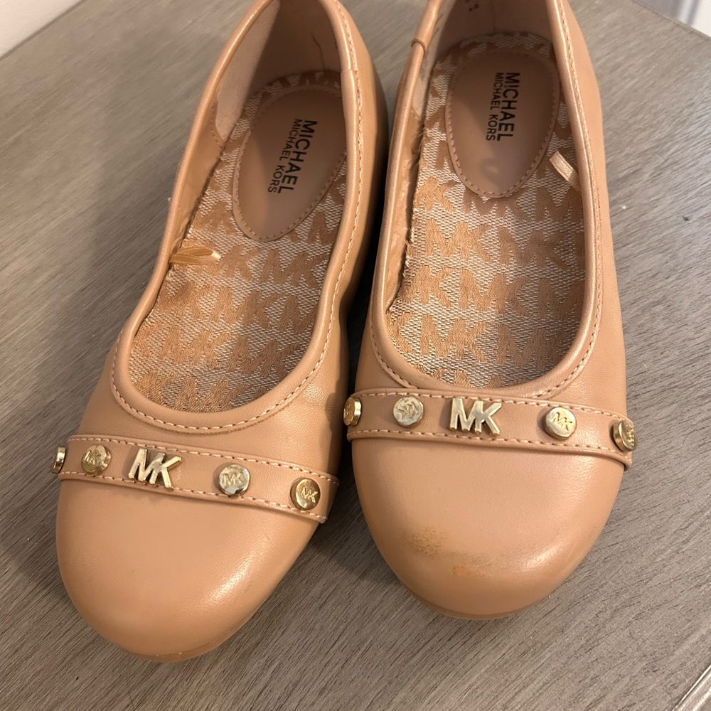 Michael Kors Nude Flats with Gold Details